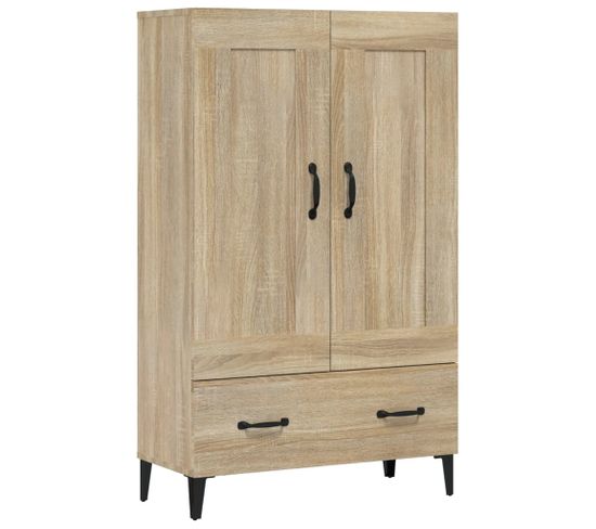 Buffet Haut - Bahut - Meuble De Rangement Chêne Sonoma 70x31x115 Cm Bois D'ingénierie