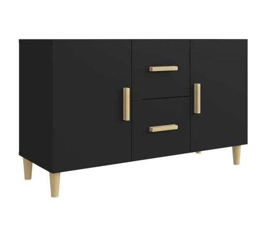 Buffet - Bahut - Meuble De Rangement Noir 100x36x60 Cm Bois D'ingénierie