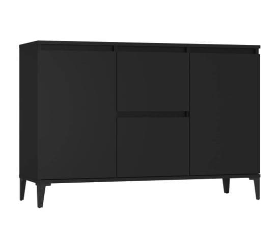 Buffet - Bahut - Meuble De Rangement Noir 104x35x70 Cm Bois D’ingénierie