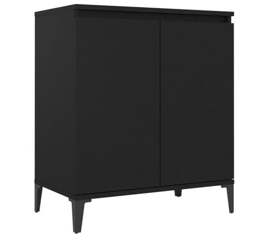 Buffet - Bahut - Meuble De Rangement Noir 60x35x70 Cm Bois D'ingénierie