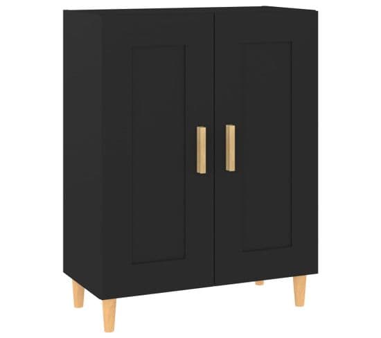 Buffet - Bahut - Meuble De Rangement Noir 69,5x34x90 Cm Bois D'ingénierie