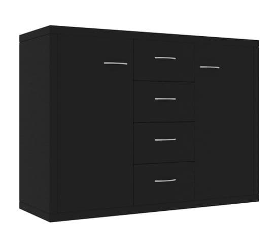 Buffet - Bahut - Meuble De Rangement Noir 88x30x65 Cm Bois D'ingénierie