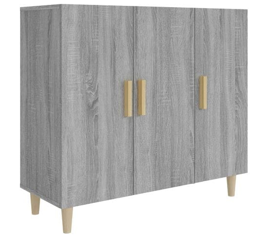 Buffet - Bahut - Meuble De Rangement Sonoma Gris 90x34x80 Cm Bois D'ingénierie