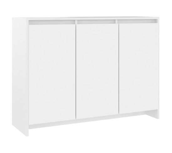 Buffet - Bahut - Meuble De Rangement Blanc 102x33x75 Cm Bois D'ingénierie