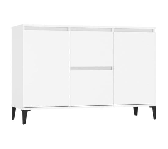 Buffet - Bahut - Meuble De Rangement Blanc 104x35x70 Cm Bois D'ingénierie