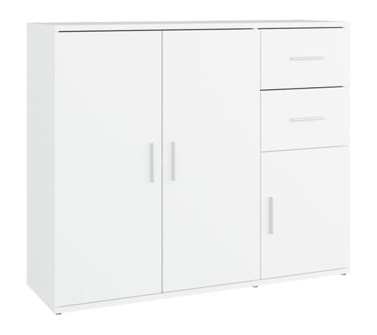 Buffet - Bahut - Meuble De Rangement Blanc 91x29,5x75 Cm Bois D'ingénierie