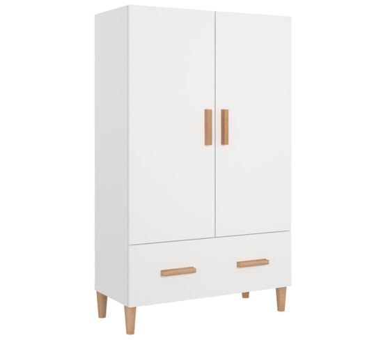 Buffet - Bahut - Meuble De Rangement Blanc Brillant 70x31x115 Cm Bois D'ingénierie