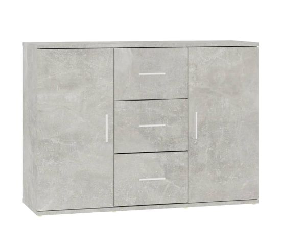 Buffet - Bahut - Meuble De Rangement Gris Béton 91x29,5x65 Cm Bois D'ingénierie