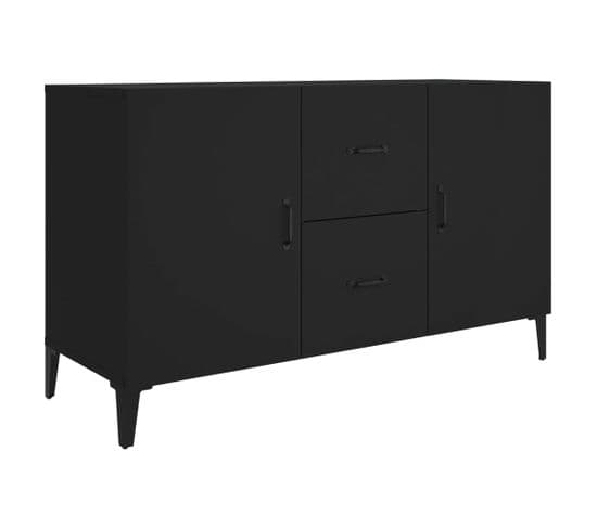 Buffet - Bahut - Meuble De Rangement Noir 100x36x60 Cm Bois D'ingénierie