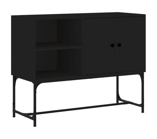 Buffet - Bahut - Meuble De Rangement Noir 100x40x79,5 Cm Bois D'ingénierie