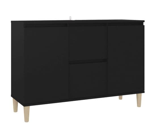 Buffet - Bahut - Meuble De Rangement Noir 101x35x70 Cm Bois D'ingénierie