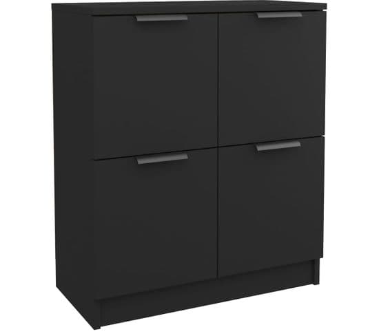 Buffet - Bahut - Meuble De Rangement Noir 60x30x70 Cm Bois D'ingénierie