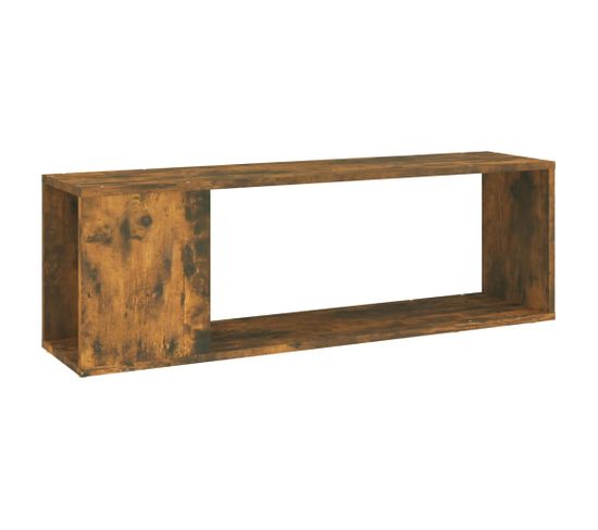 Meuble TV - Banc TV - Meuble De Rangement Pour Salon Chêne Fumé 100x24x32 Cm Bois D'ingénierie