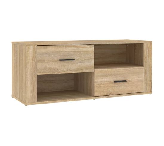 Meuble TV - Banc TV - Meuble De Rangement Pour Salon Chêne Sonoma 100x35x40 Cm Bois D'ingénierie