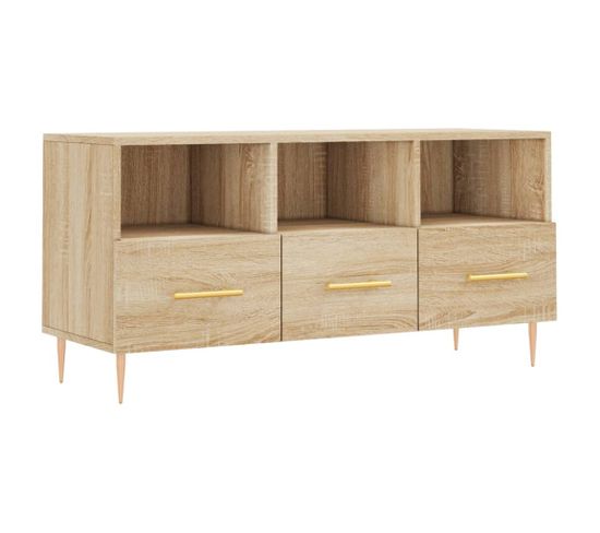 Meuble TV - Banc TV - Meuble De Rangement Pour Salon Chêne Sonoma 102x36x50 Cm Bois D'ingénierie