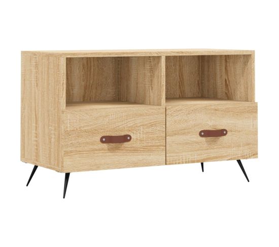 Meuble TV - Banc TV - Meuble De Rangement Pour Salon Chêne Sonoma 80x36x50 Cm Bois D'ingénierie