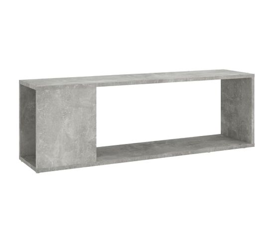 Meuble TV - Banc TV - Meuble De Rangement Pour Salon Gris Béton 100x24x32 Cm Bois D'ingénierie