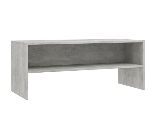 Meuble TV - Banc TV - Meuble De Rangement Pour Salon Gris Béton 100x40x40 Cm Bois D’ingénierie