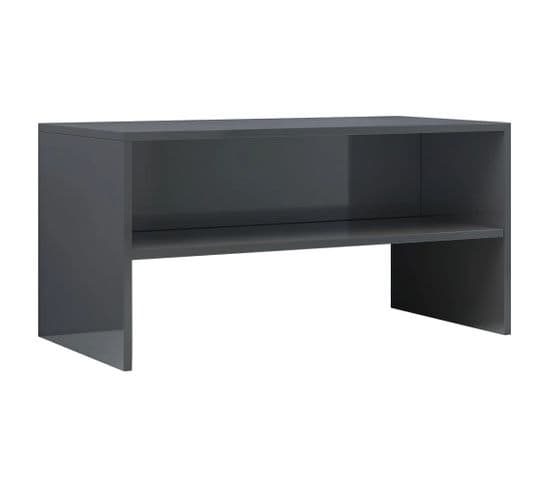 Meuble TV - Banc TV - Meuble De Rangement Pour Salon Gris Brillant 80x40x40 Cm Bois D'ingénierie