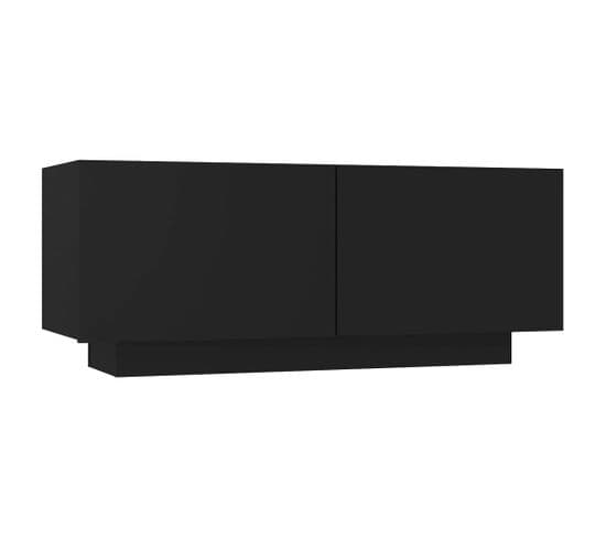 Meuble TV - Banc TV - Meuble De Rangement Pour Salon Noir 100x35x40 Cm Aggloméré