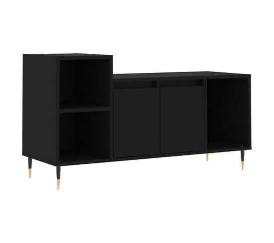 Meuble TV - Banc TV - Meuble De Rangement Pour Salon Noir 100x35x55 Cm Bois D'ingénierie