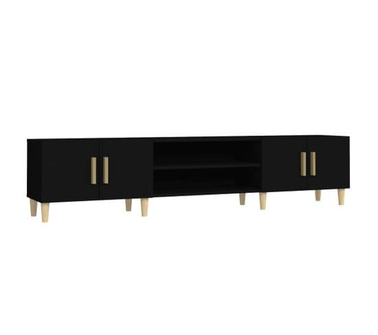 Meuble TV - Banc TV - Meuble De Rangement Pour Salon Noir 180x31,5x40 Cm Bois D'ingénierie