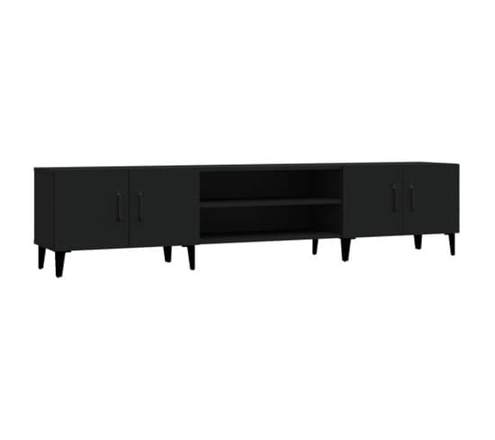 Meuble TV - Banc TV - Meuble De Rangement Pour Salon Noir 180x31,5x40 Cm Bois D'ingénierie