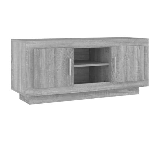 Meuble TV - Banc TV - Meuble De Rangement Pour Salon Sonoma Gris 102x35x45 Cm Bois D'ingénierie