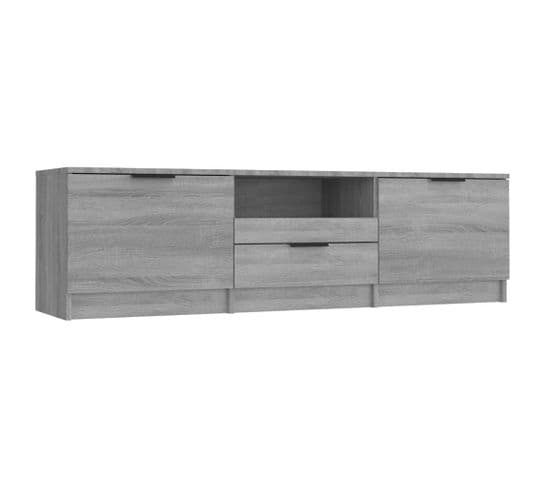 Meuble TV - Banc TV - Meuble De Rangement Pour Salon Sonoma Gris 140x35x40 Cm Bois D'ingénierie