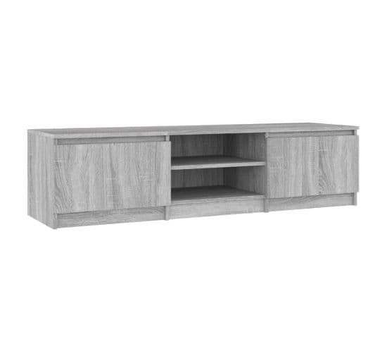 Meuble TV - Banc TV - Meuble De Rangement Pour Salon Sonoma Gris 140x40x35,5 Cm Bois D'ingénierie