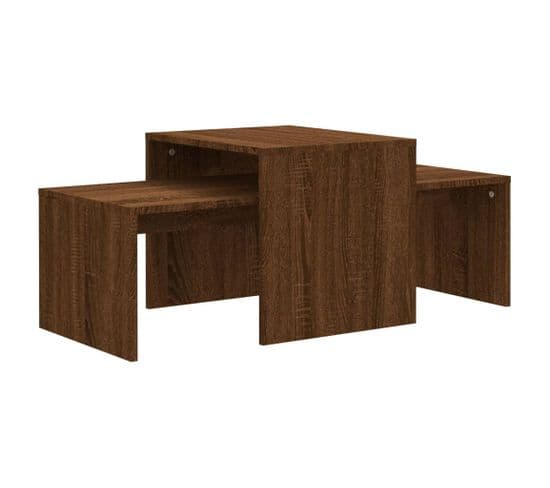 Ensemble De Table Basse, Table De Salon Chêne Marron 100x48x40cm Bois D'ingénierie