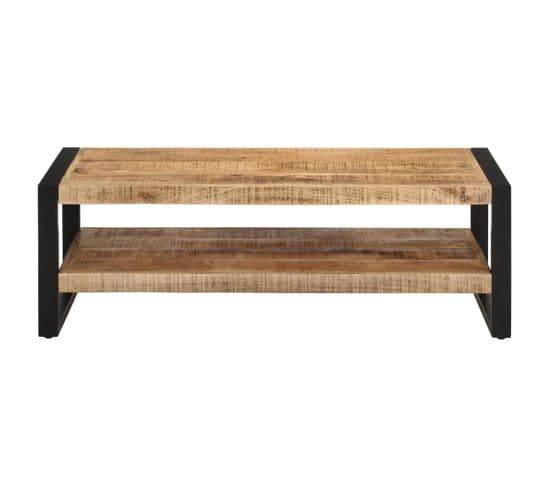 Table Basse, Table De Salon 120x55x40 Cm Bois De Manguier Massif