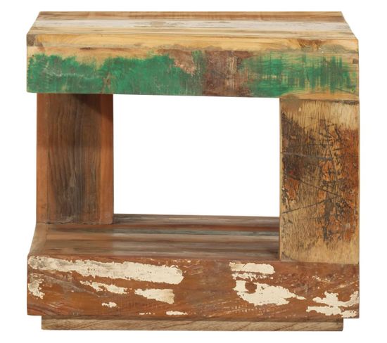 Table Basse, Table De Salon 45x45x40 Cm Bois De Récupération Massif