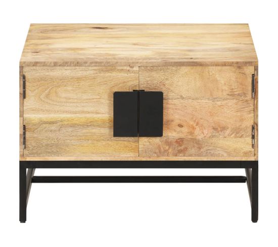 Table Basse, Table De Salon 67x67x45 Cm Bois De Manguier Massif