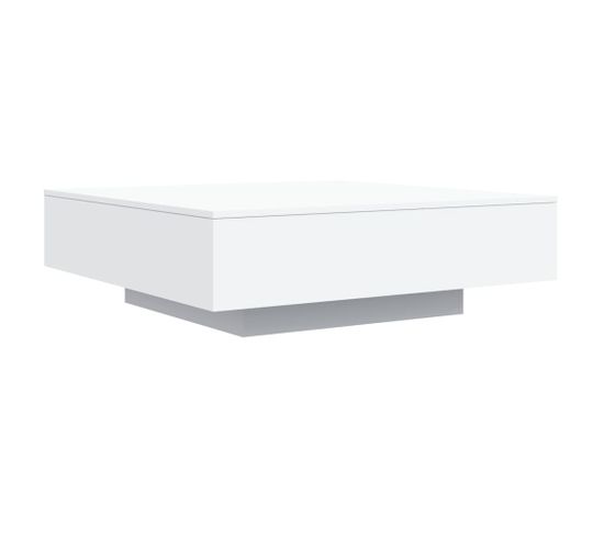 Table Basse, Table De Salon Blanc 100x100x31 Cm Bois D'ingénierie
