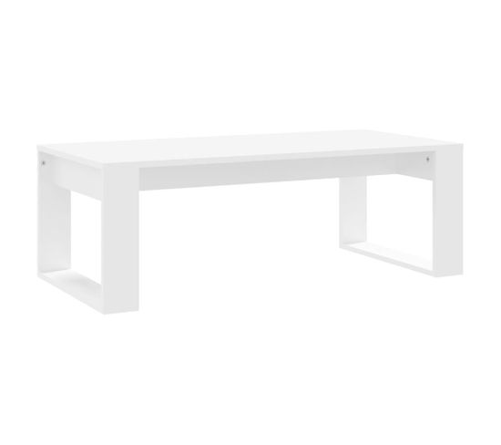 Table Basse, Table De Salon Blanc 102x50x35 Cm Bois D'ingénierie