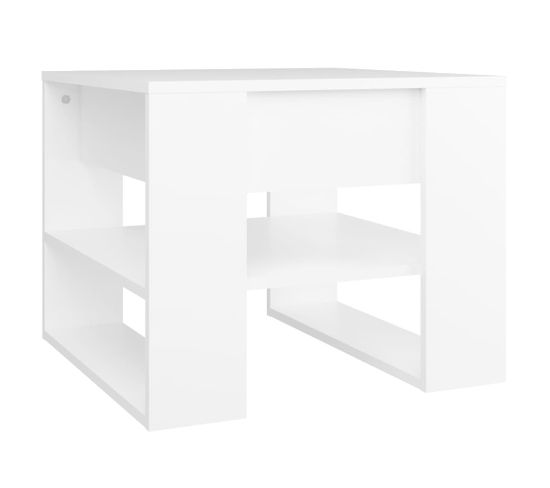 Table Basse, Table De Salon Blanc 55,5x55x45 Cm Bois D'ingénierie