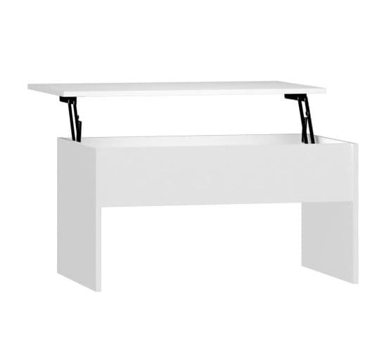 Table Basse, Table De Salon Blanc 80x50,5x41,5 Cm Bois D'ingénierie