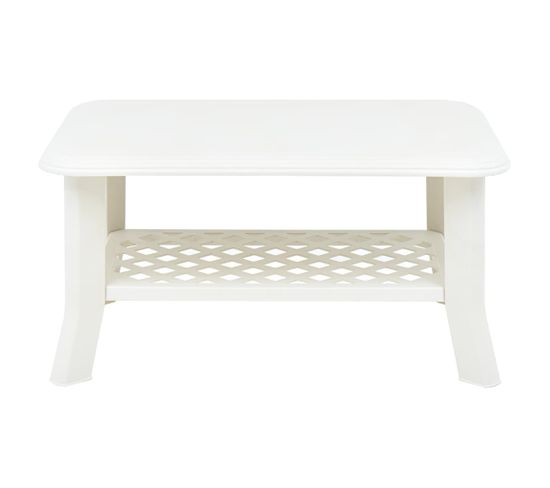 Table Basse, Table De Salon Blanc 90x60x46 Cm Plastique