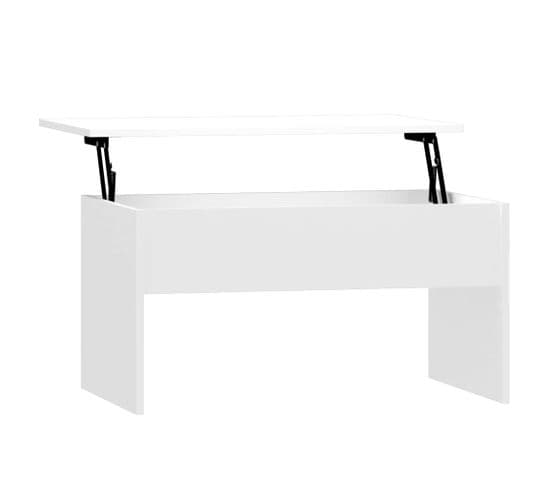 Table Basse, Table De Salon Blanc Brillant 80x50,5x41,5 Cm Bois D'ingénierie