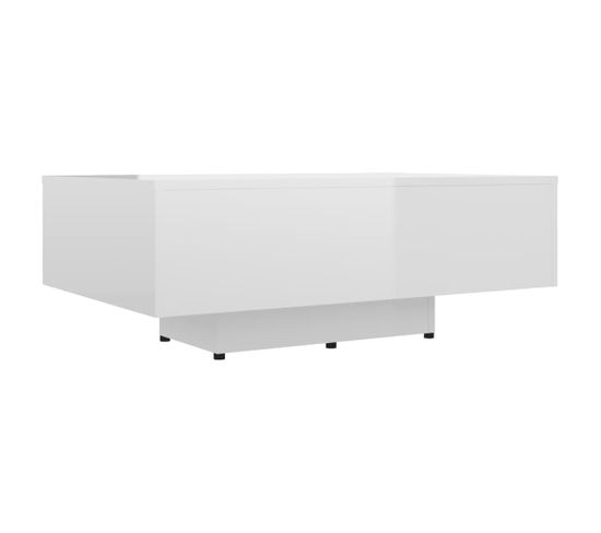 Table Basse, Table De Salon Blanc Brillant 85x55x31 Cm Bois D'ingénierie