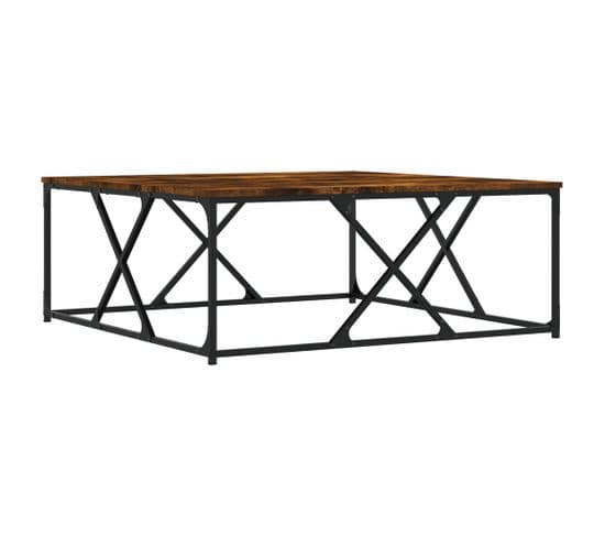 Table Basse, Table De Salon Chêne Fumé 100x100x40 Cm Bois D'ingénierie