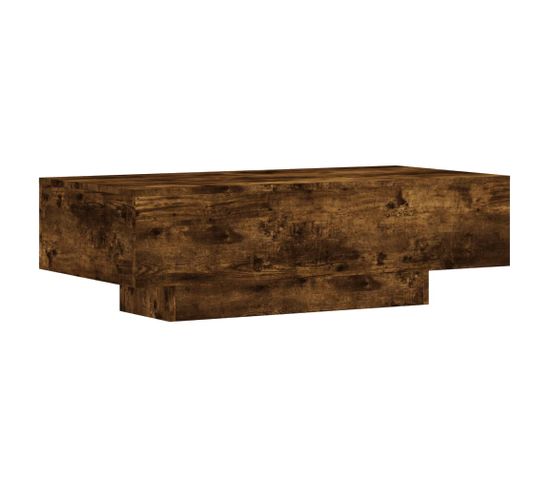 Table Basse, Table De Salon Chêne Fumé 100x49,5x31 Cm Bois D'ingénierie