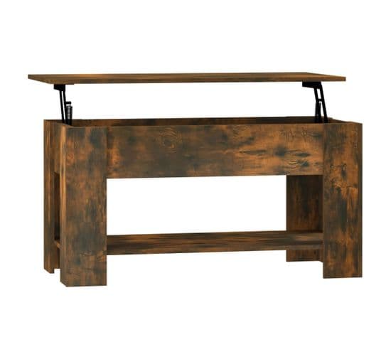 Table Basse, Table De Salon Chêne Fumé 101x49x52 Cm Bois D'ingénierie