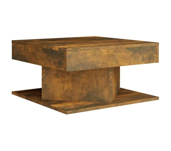 Table Basse, Table De Salon Chêne Fumé 57x57x30 Cm Bois D'ingénierie