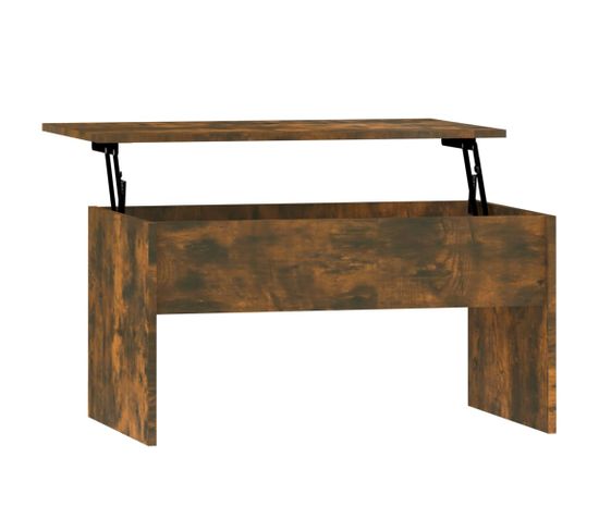 Table Basse, Table De Salon Chêne Fumé 80x50,5x41,5 Cm Bois D'ingénierie