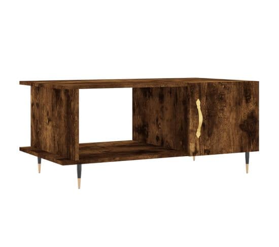 Table Basse, Table De Salon Chêne Fumé 90x50x40 Cm Bois D'ingénierie