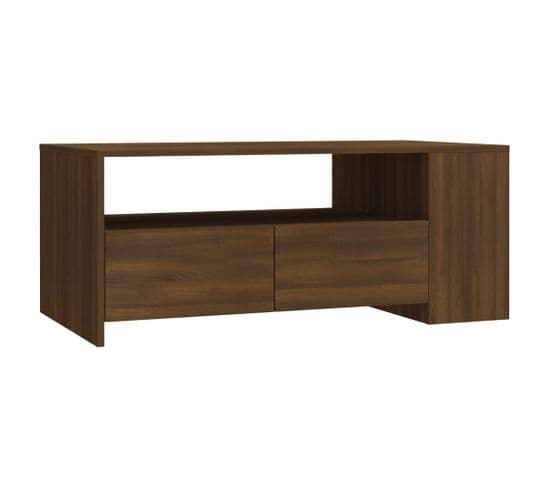 Table Basse, Table De Salon Chêne Marron 102x55x42 Cm Bois D'ingénierie