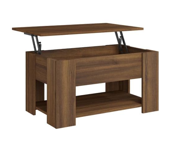 Table Basse, Table De Salon Chêne Marron 79x49x41 Cm Bois D'ingénierie