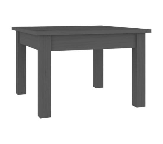 Table Basse, Table De Salon Gris 45x45x30 Cm Bois Massif De Pin